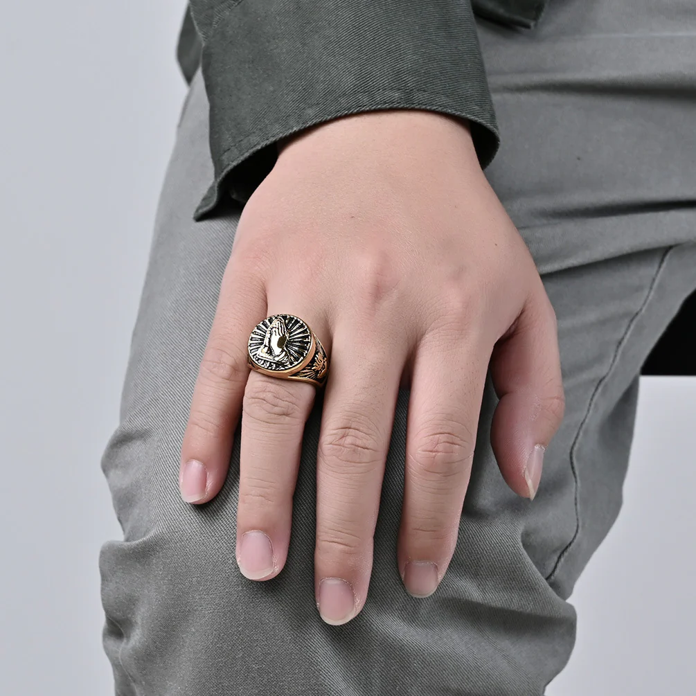 Amen Artisan Praying Hand Ring - Image 4