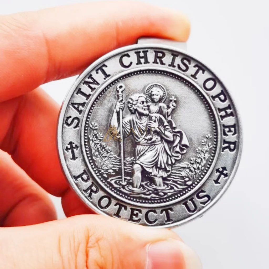 Saint Christopher Protector Car Visor Clip - Image 4