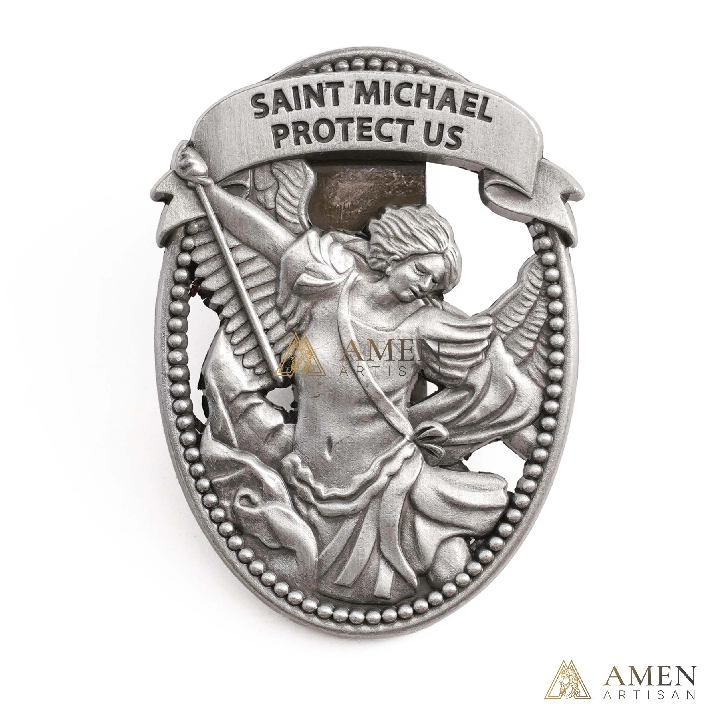 St Michael Medal Car Clip Amen Artisan - Image 10