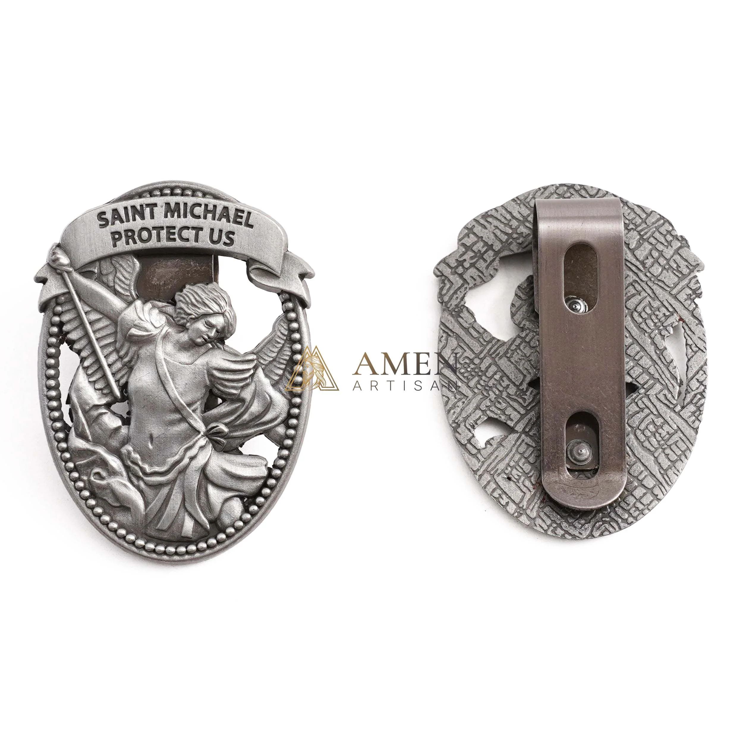 St Michael Medal Car Clip Amen Artisan - Image 12