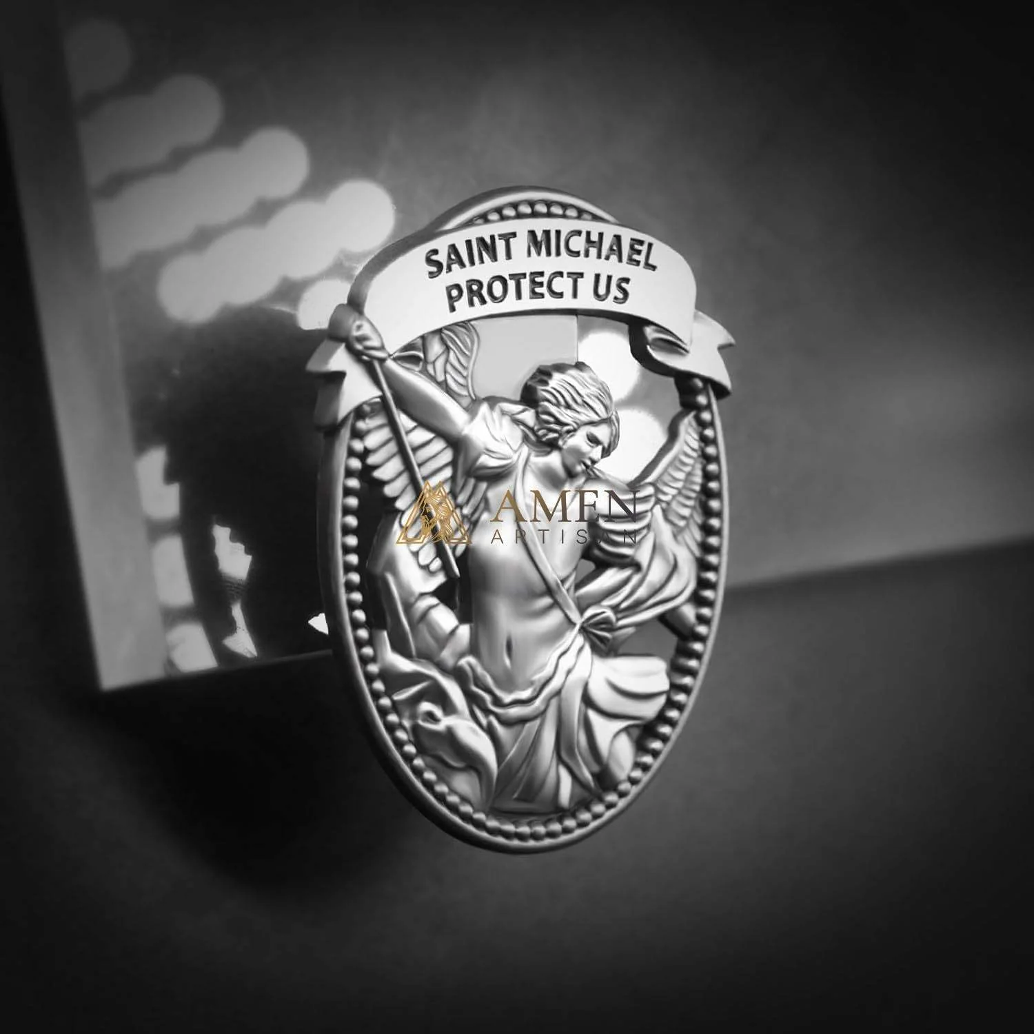 St Michael Medal Car Clip Amen Artisan - Image 8