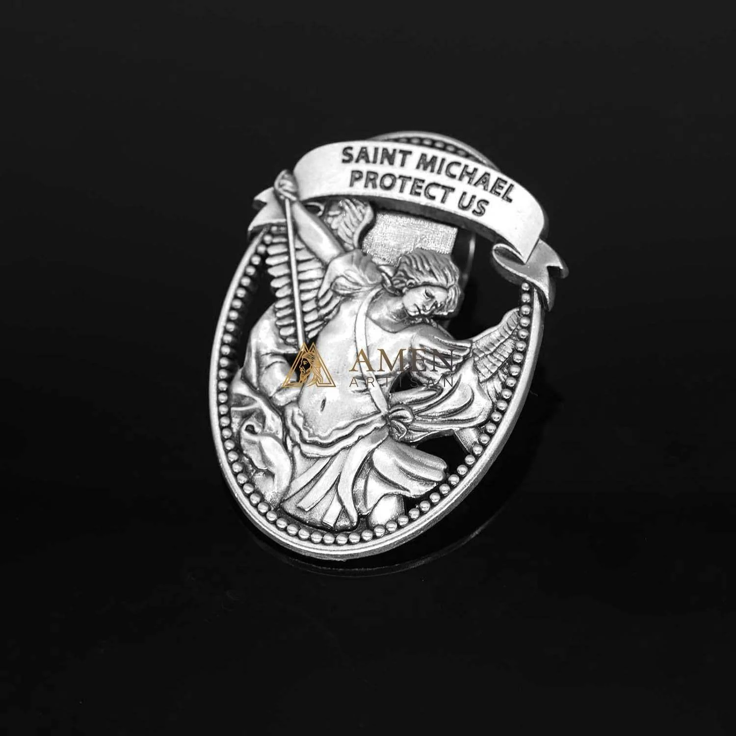 St Michael Medal Car Clip Amen Artisan - Image 9