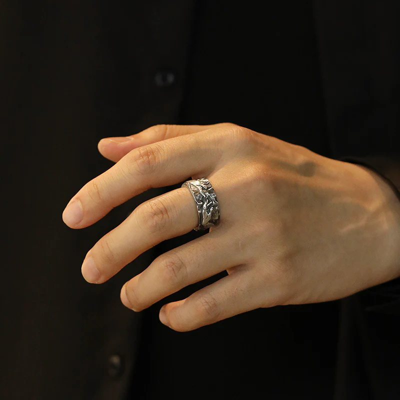 Amen Artisan The Creation of Adam Titanium Steel Ring - Image 4