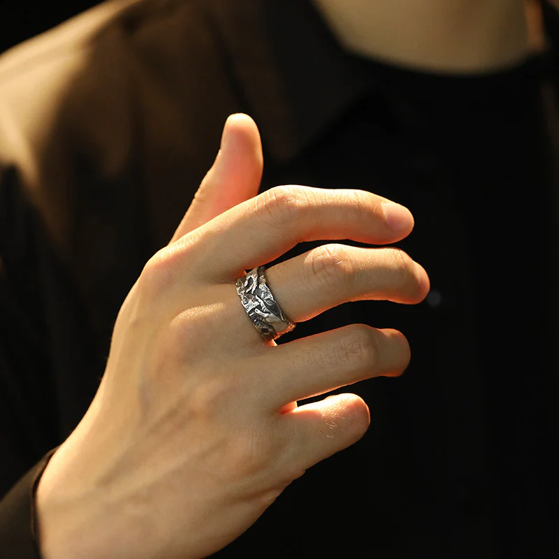 Amen Artisan The Creation of Adam Titanium Steel Ring - Image 5